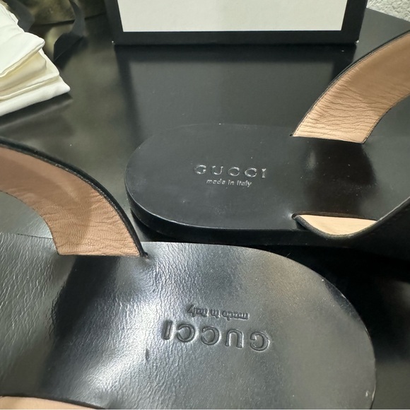 Gucci GG Leather Thong Sandal Black 37 - Picture 5 of 10